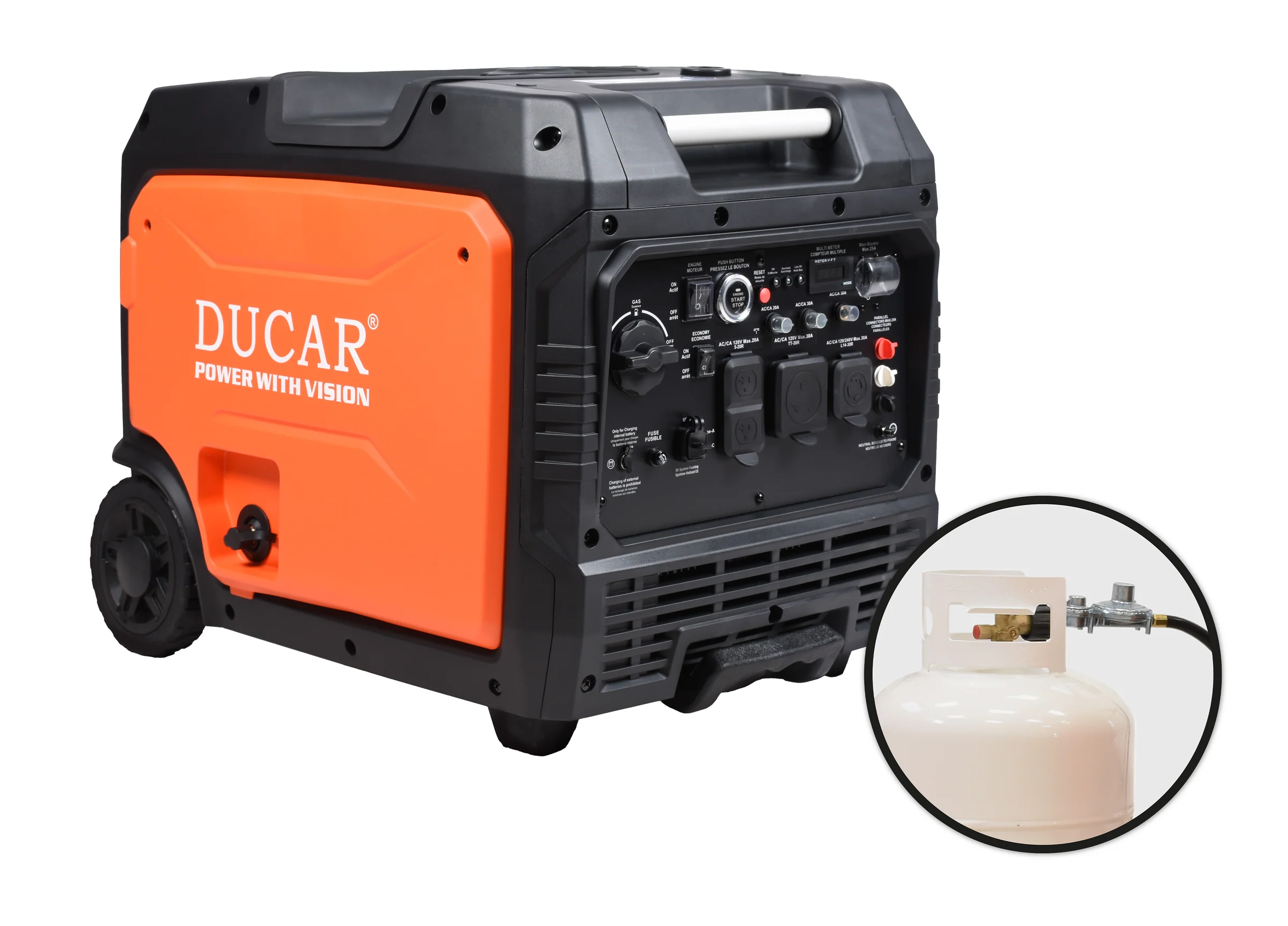 Génératrice silencieuse 7500W (Dual Fuel: Propane et essence)